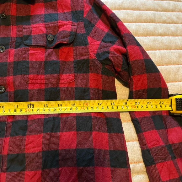 LLBean Lined Red and Black Plaid Shacket Kids M10-12 - Picture 3 of 5